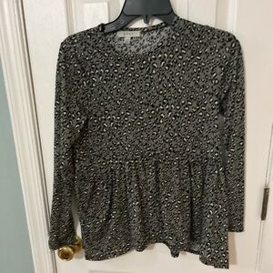 GAZE Leopard Print Baby Doll Top Women